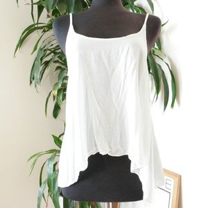Brandy Melville Flowy White Low Back Tank Top